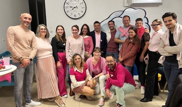 Nos Talents Bleus de Blue Soft Consulting lors de l'apéro rose à l'occasion d'Octobre Rose